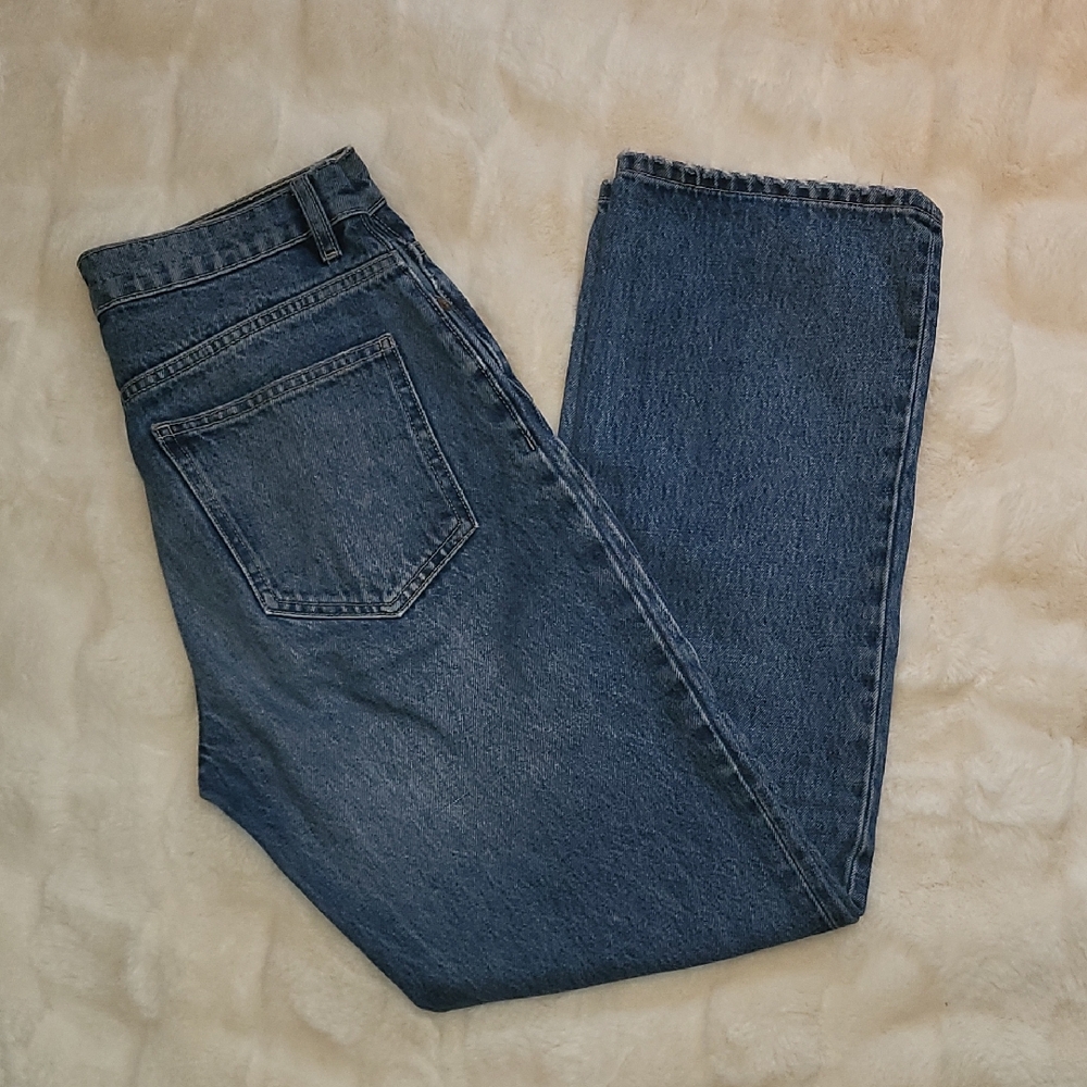 Zara Blue Straight Leg Jeans Premium Denim